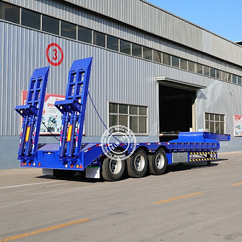 Gooseneck Hydraulic Ramp Lowbed Semi Trailer factory