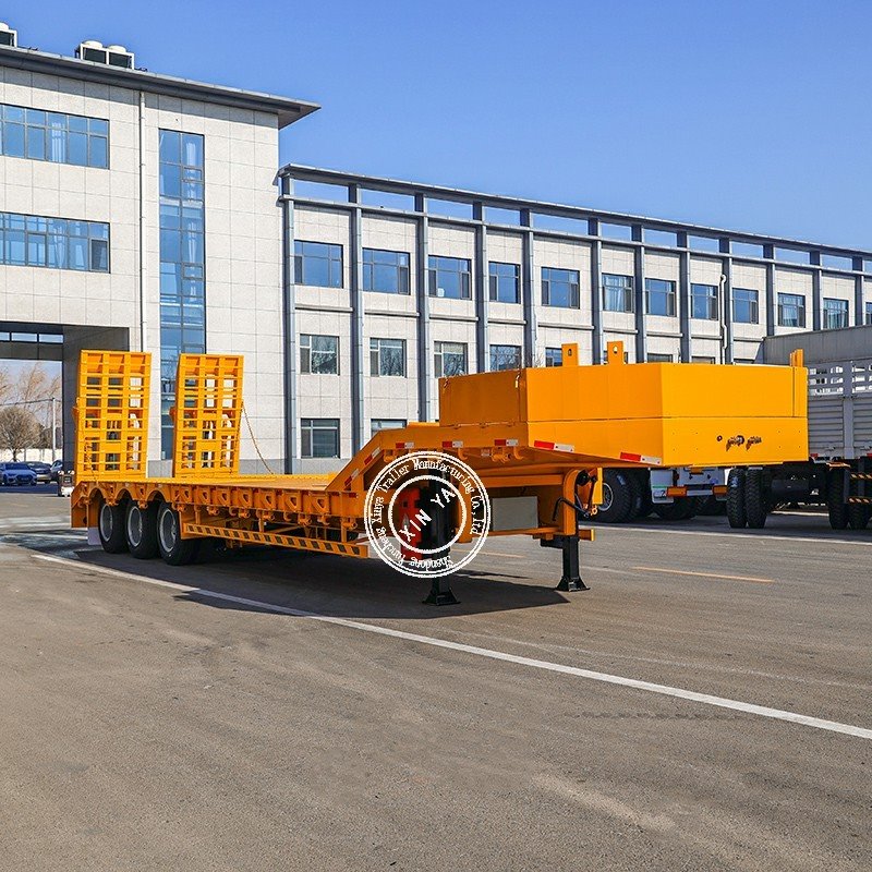 Hydraulic Ladder Lowbed Semi-trailer factory