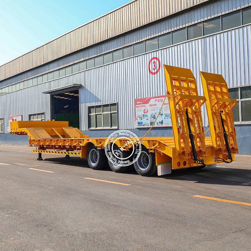 Hydraulic Ladder Lowbed Semi-trailer