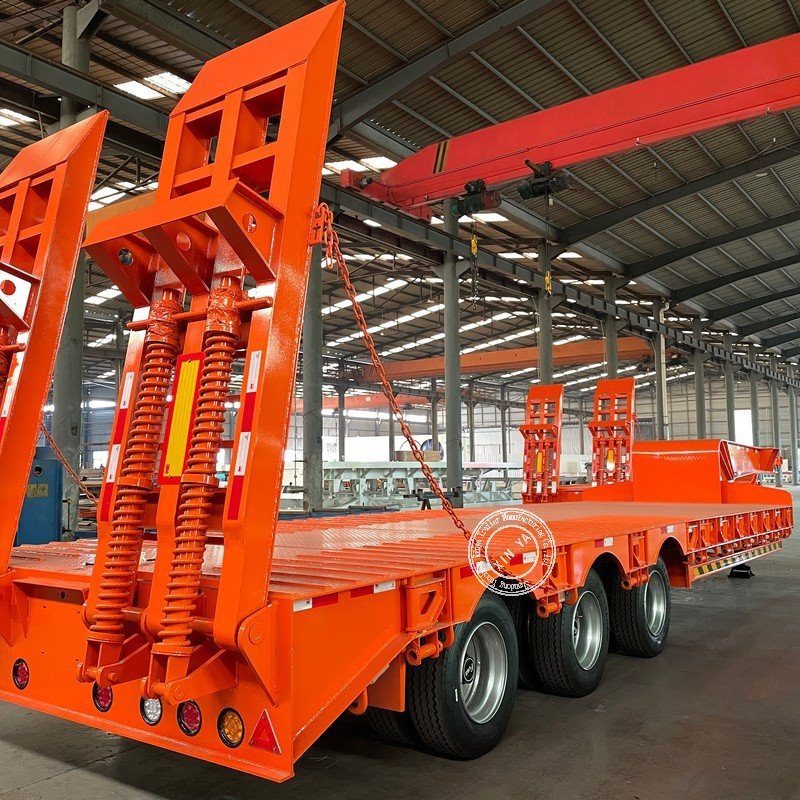Mechanical Ladder Lowbed Semi-trailer factory