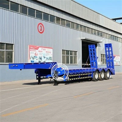 Gooseneck Hydraulic Ramp Lowbed Semi Trailer
